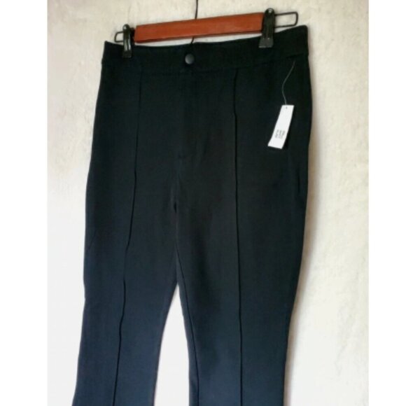 GAP High Rise Stretch Black Pintuck Pleat FLARE Pants sz 8 PETITE RT$80 #455131 - Picture 13 of 13
